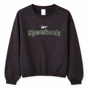 Retro Reebok Black Crewneck Windbreaker